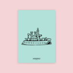 Monopoly Ship Letterpress Art Print - A3