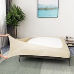 Alyvia Spring Housse pour sommier tapissier, en jersey, extensible, enveloppante sur les 4 côtés, pour hôtel et maison, pour lit King Size/King Size californien, beige