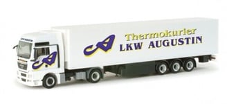 HERPA, MAN TGX XXL 4x2 avec remorque frigo 3 Essieux LKW Augustin, échelle 1/...