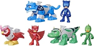 PJ MASKS Animal Power Hero Animal Trio Preschool Toy, Action Figure and Vehicle 