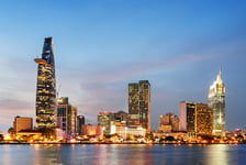 Ho Chi Minh City skyline at sunset Scenic cityscape