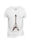 T-Shirt Homme Col V Jimi Hendrix Guitare Fying V Guitar Hero Psychedelique 70's