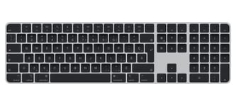 Apple Magic Keyboard avec Touch ID et pavé numérique : Bluetooth, Rechargeable. Compatible avec Les Ordinateurs Mac dotés d’Une Puce Portugais, Touches Noires