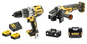 Pack 2 outils 18V (DCD996 - DCG405) + 2 batteries 5Ah + chargeur + coffret TSTAK - DEWALT - DCK2090P2T