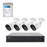 Kit de vidéosurveillance POE PNI House IPMAX POE 5, NVR avec 4 Ports POE, 4 caméras IP 5MP, Disque Dur 1 TB Inclus