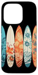 Coque pour iPhone 14 Pro Planche de surf tropicale colorée Art Hibiscus Beach Vibes