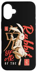 Coque pour iPhone 16 Plus Année du lapin Zodiaque chinois Anime Art traditionnel