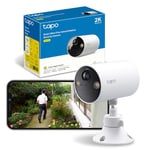 Tapo TP-Link 2K(3MP) Caméra Surveillance WiFi Extérieure sans Fil Solaire, Autonomie permanente de la Batterie, Personne Détection, Vision Nocturne en Couleur, IP65 Etanche, Aucune hub requis