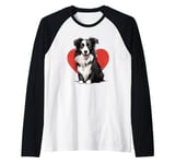 Border Collie Owner Mom Dad Gift Dog Lover Valentines Day Raglan Baseball Tee