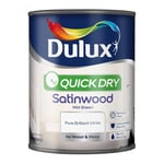 Dulux Quick Dry Satinwood for Wood & Metal Paint 750ml Pure Brilliant White -