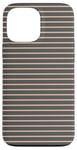 Coque pour iPhone 13 Pro Max Gris Rose Rayé Girly Esthétique Preppy Stripe