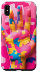 Coque pour iPhone XS Max Puzzle rose Pop Art géométrique sensibilisation à l'autisme