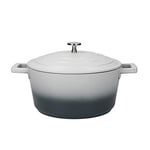 MasterClass Medium Casserole Dish with Lid 4 Litre/24 cm, Lightweight Cast Aluminium, Induction Hob and Oven Safe, Grey Ombre