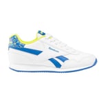 Reebok Royal CL Jog 3.0 Sneaker, White/VECTORBLUE/ACIDYELLOW, 4.5 UK Child