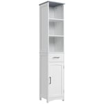 Tall Bathroom Storage Cabinet Freestanding Linen Tower Slim Organizer