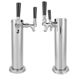 Stainless Steel Cylinder Draft Beer Tower With 2 Faucet Tap Brewing Accessory