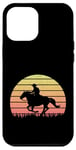 Coque pour iPhone 15 Plus Rodéo rétro cavalier western cowboy cadeau homme femme enfant