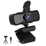 2K HD Webcam, Autofocus 1440P Webcam with Microphone USB Plug and Play Web Camera with Privacy Cover Suitable for Streaming Gaming Video Conferencing