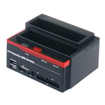 2.5/3.5''SATA IDE HDD Docking Station Clone Hard Drive Dock HUB Card Reader J7R2