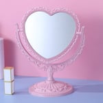 Desktop Makeup Mirror Nordic Style Mirror ROSA HJÄRTA HJÄRTA Pink Heart-Heart