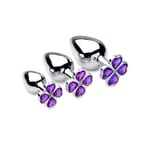 Booty Sparks Kit de 3 Plugs Anal Métal Bijou Violet Flower Gem