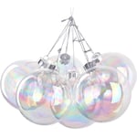 Set med 6 6 cm runda iriserande glas julgranskulor,ZQKLA