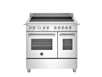 Bertazzoni Heritage-serien Induktionsspis 90 cm	 modell C	 5 Zoner	 Dubbelugn	 Rostfri