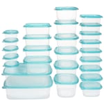 Belle Vous Clear Reusable Plastic Food Containers with Lids (26 Pack in 5 Sizes) - Leak Proof, BPA Free Food Storage Containers - Microwave, Freezer & Dishwasher Safe - Meal Prep Lunch Boxes
