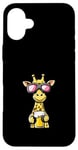 Coque pour iPhone 16 Plus Girafe de ski avec bière | Apres Ski Comic