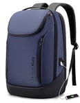 BANGE Business Smart Backpack Waterproof fit 15.6 Inch Laptop Backpack with USB Charging Port,Travel Durable Backpack (Blue(three Pocket)