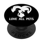 T-shirt Love All Pets Animals Are Friends Too pour homme et femme PopSockets PopGrip Adhésif