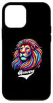 Coque pour iPhone 12 mini Lion coloré avec inscription « Bravery »