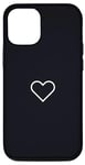 Coque pour iPhone 14 Pro Coeur classique - Noir minuit tendance