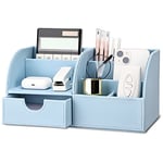 KINGFOM™ 7 Compartiments en PU Cuir Multi-fonctionnels Organisateur de Bureau