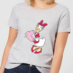 Disney Daisy Duck Love Heart Women's T-Shirt - Grey - XS - Gris