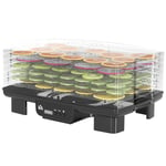 Dehydrator dehydrator med 6 höjdjusterbara inläggsfack, 550 W, 40-70°C, 48 timmars timer, dehydrator för kött, frukt, grönsaker,