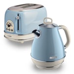 Jug Kettle & Toaster Set, Blue Vintage Style, Ariete