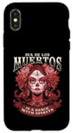 Coque pour iPhone X/XS De los Muertos Spritis Jour des morts Crâne Femme