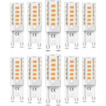 10 st G9 LED-lampor Dimbara 5W Varmvit 3000K G9 LED-lampor Halogen motsvarande 50W AC110/220V [Energiklass F]