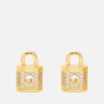 Kate Spade New York Lock and Spade Gold-Tone and Cubic Zirconia Pavé Studs