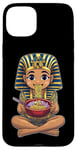 Coque pour iPhone 15 Plus Pharaon King Tut Ramen Nouilles Japonaises Mignon Kawaii