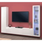 Ahd Amazing Home Design - Meuble tv suspendu mural armoire et vitrine Peris wh