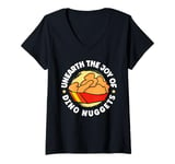 Womens Unearth the Joy of Dino Nuggets Dinosaur V-Neck T-Shirt