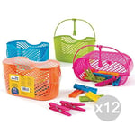 Glooke Selected Set 12 Panier portamoll + 15 Ressorts Pince Color 0957e Lessive Machine à Laver et Linge, Multicolore, Unique