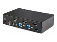 StarTech.com Switch KVM DisplayPort 2 Ports, 8K 60Hz, DP 1.4, 6 Ports USB - Commutateur écran-clavier-souris/audio/USB - 2 x KVM / audio / USB - 1 utilisateur local - de bureau - Conformité TAA