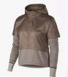 Nike Women's Therma Half Zip Hooded Running Top (Mauve) - Medium - New ~ AQ9821