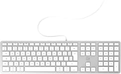 Clavier anglais QWERTY filaire pour Mac ¿ blanc et argenté