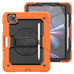 (Oranssi) Heavy Duty iPad -kotelo 10.2:n 9. sukupolven suojukselle iPad 9.7 Air 3 10.5 Air 4 5 10.9 10th Pro 11 12.9 Mini 6 5 Smart Cover -tietokoneen kannet ja kuoret