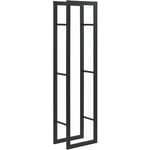 Porte-bûches robuste range-bûches solide support pour bois de chauffage rangement efficace pour intérieur extérieur acier laqué 40 x 150 x 25 cm noir