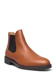 Slhblake Leather Chelseaoot Stövletter Chelsea Boot Brown Selected Homme